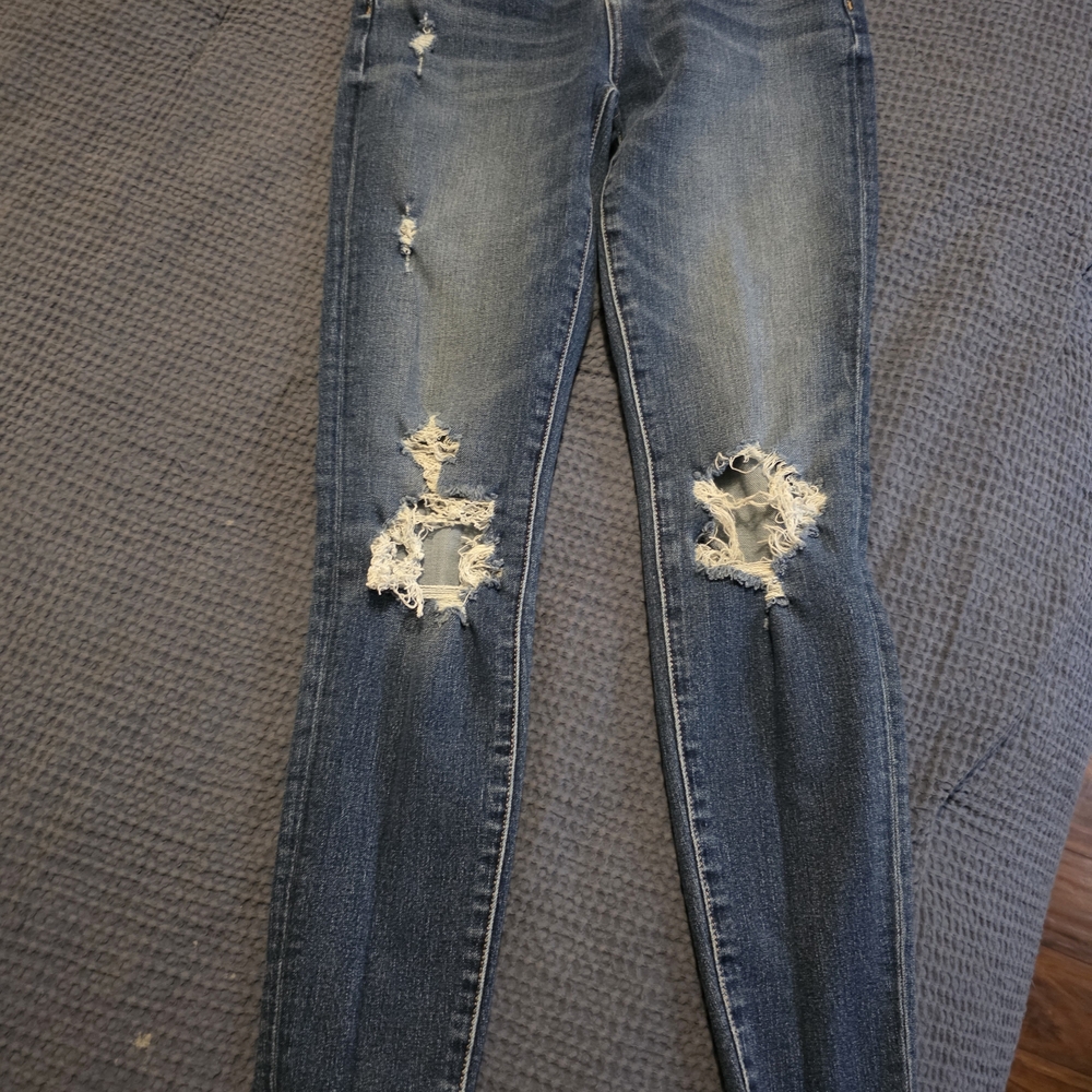American Eagle Outfitters Ripped Blue Skinny Jeans